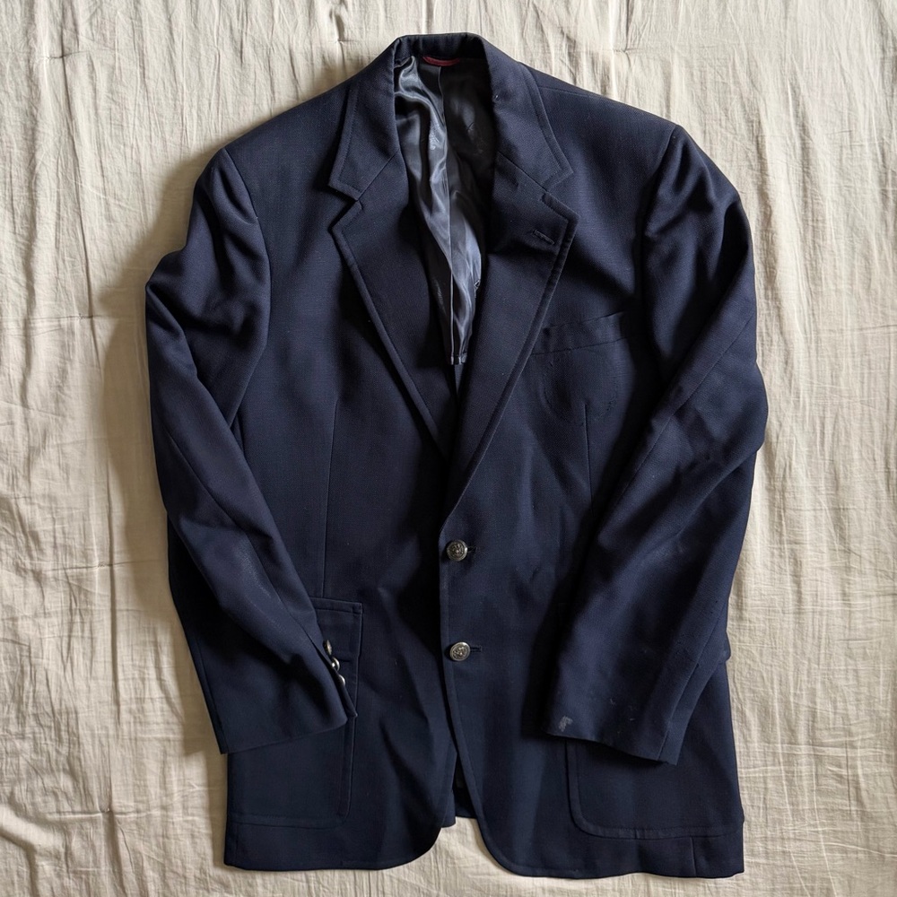 Hart Schaffner Marx Classic Navy Men's Blazer Sport‎ Coat Formalwear size 44R